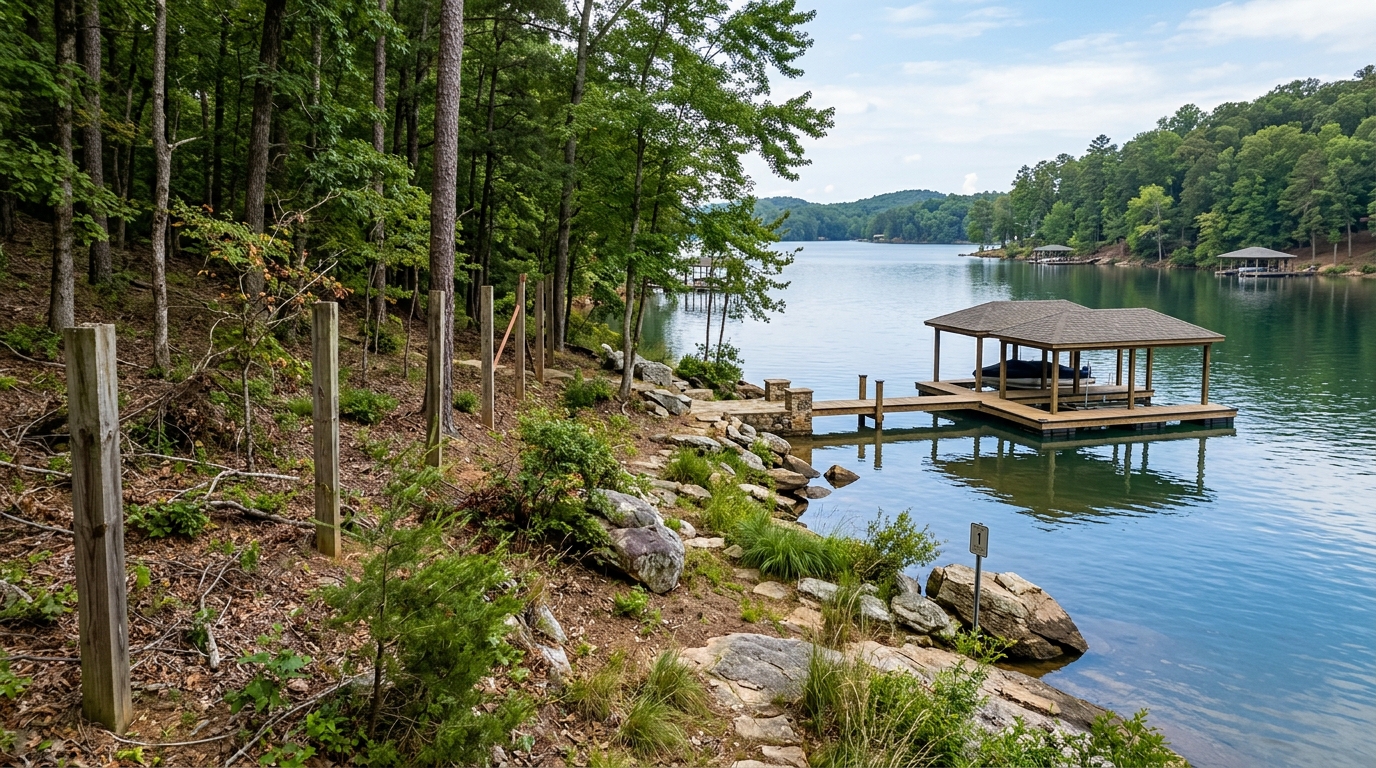 What should I know about lot size, outdoor space, and maintenance expectations in Keowee Falls?