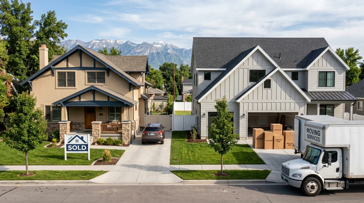 What should I know about moving up while selling another home in or near Salt Lake City, Utah?